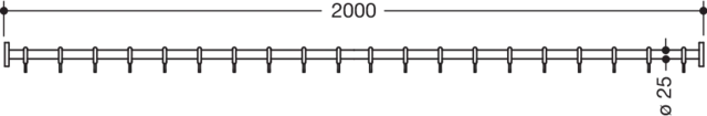 HEWI Duschvorhangstange pulverbeschichtet „System 900“ 7 × 200 cm