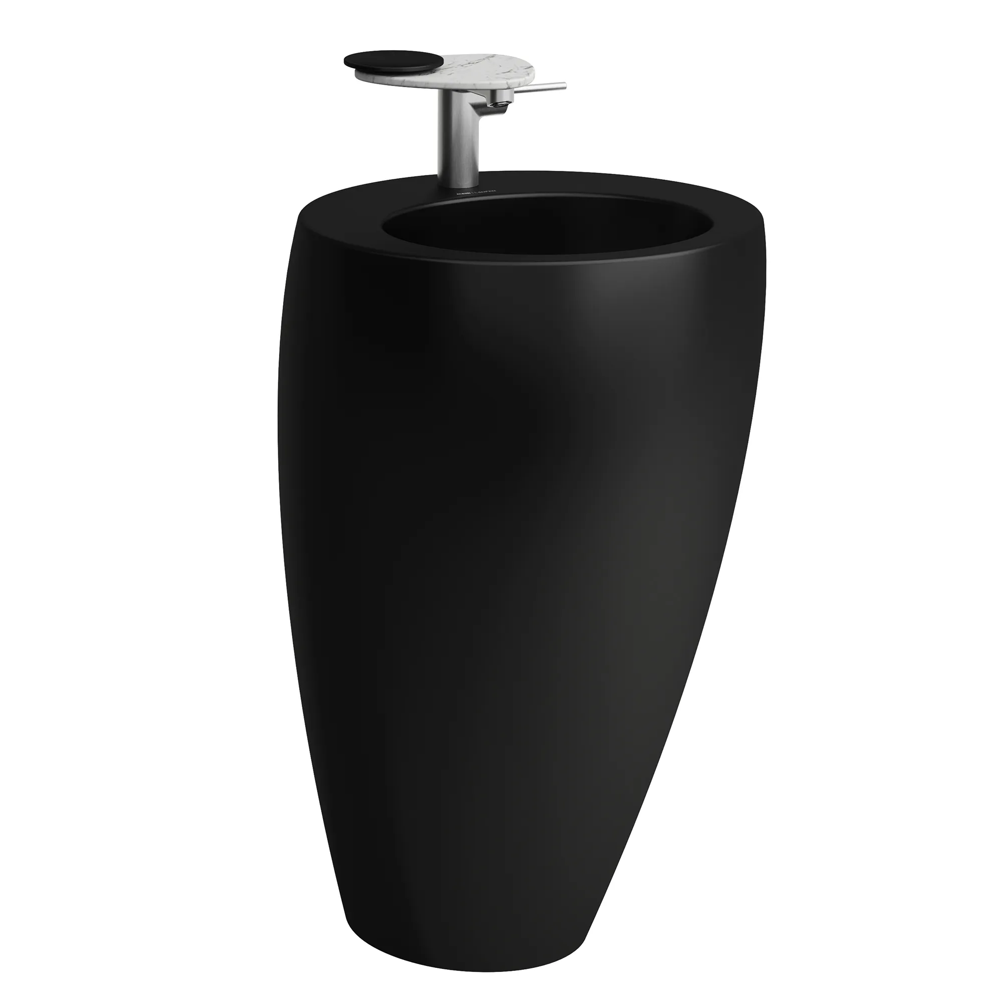 Waschbecken „Ilbagnoalessi“, Hahnlochposition mittig in Schwarz (matt) Waschbecken „Ilbagnoalessi“, Hahnlochposition mittig in Schwarz (matt)