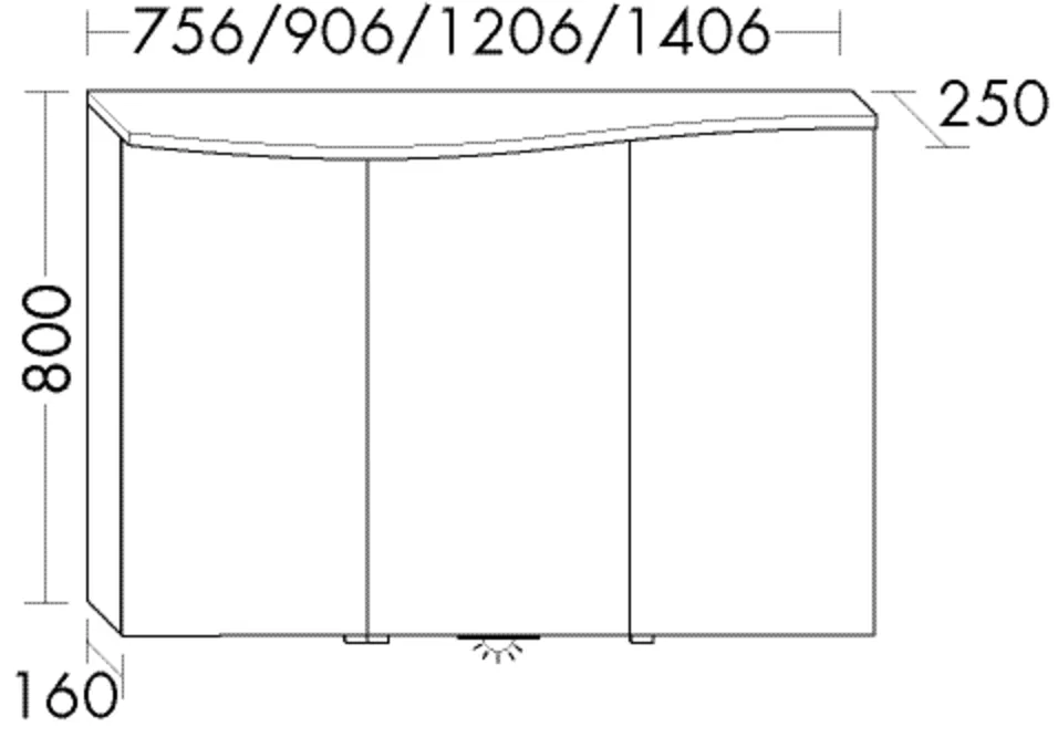 Spiegelschrank Sinea 3.0 von burgbad - beidseitig verspiegelt, LED-Aufsatzleuchte, USB-C-Ports, Anthrazitgrau, 1406x800 mm, Tiefe 250 mm
