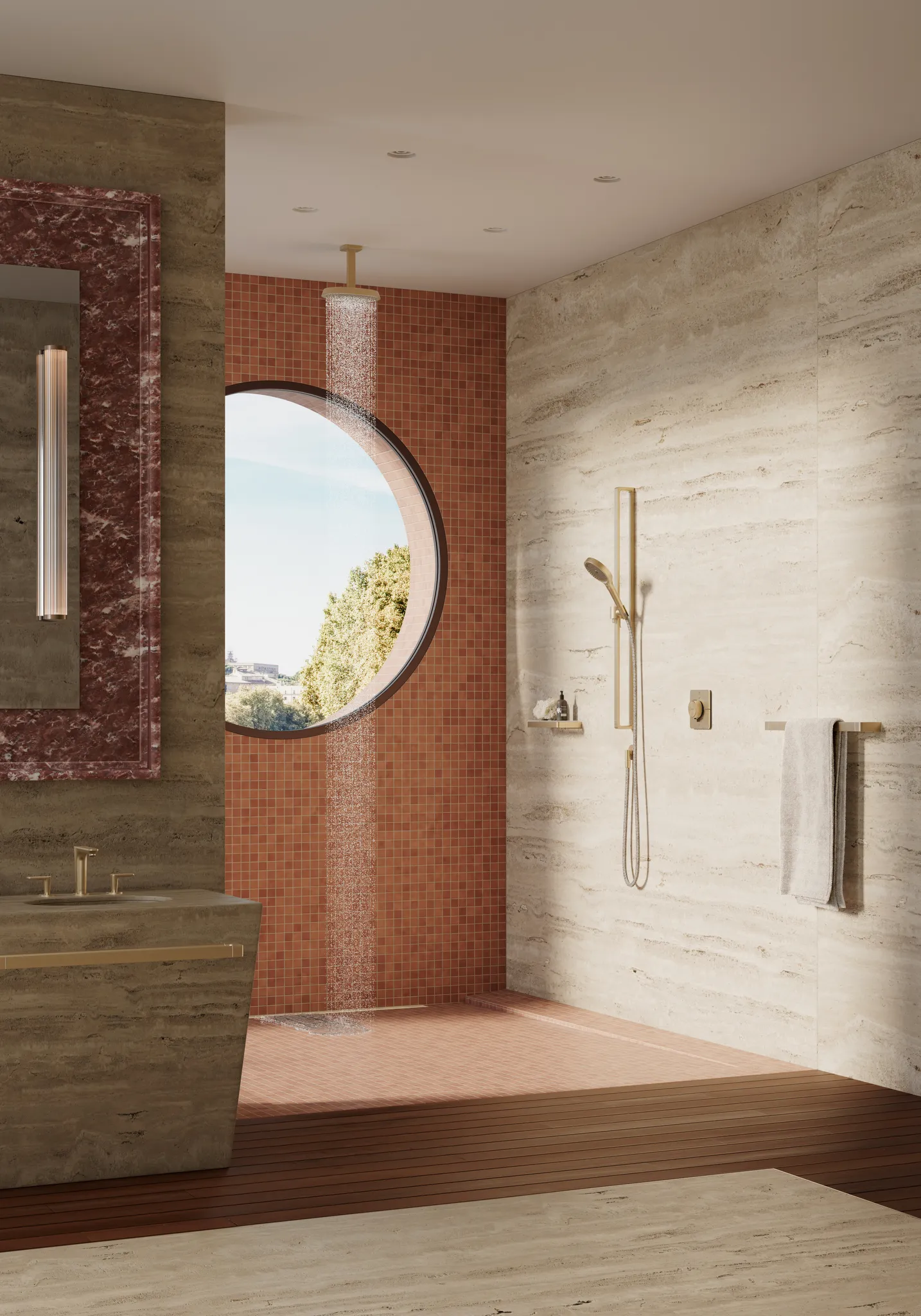 Dusche-Anschlussstück „Axor Wall outlet“ in Brushed Bronze Dusche-Anschlussstück „Axor Wall outlet“ in Brushed Bronze