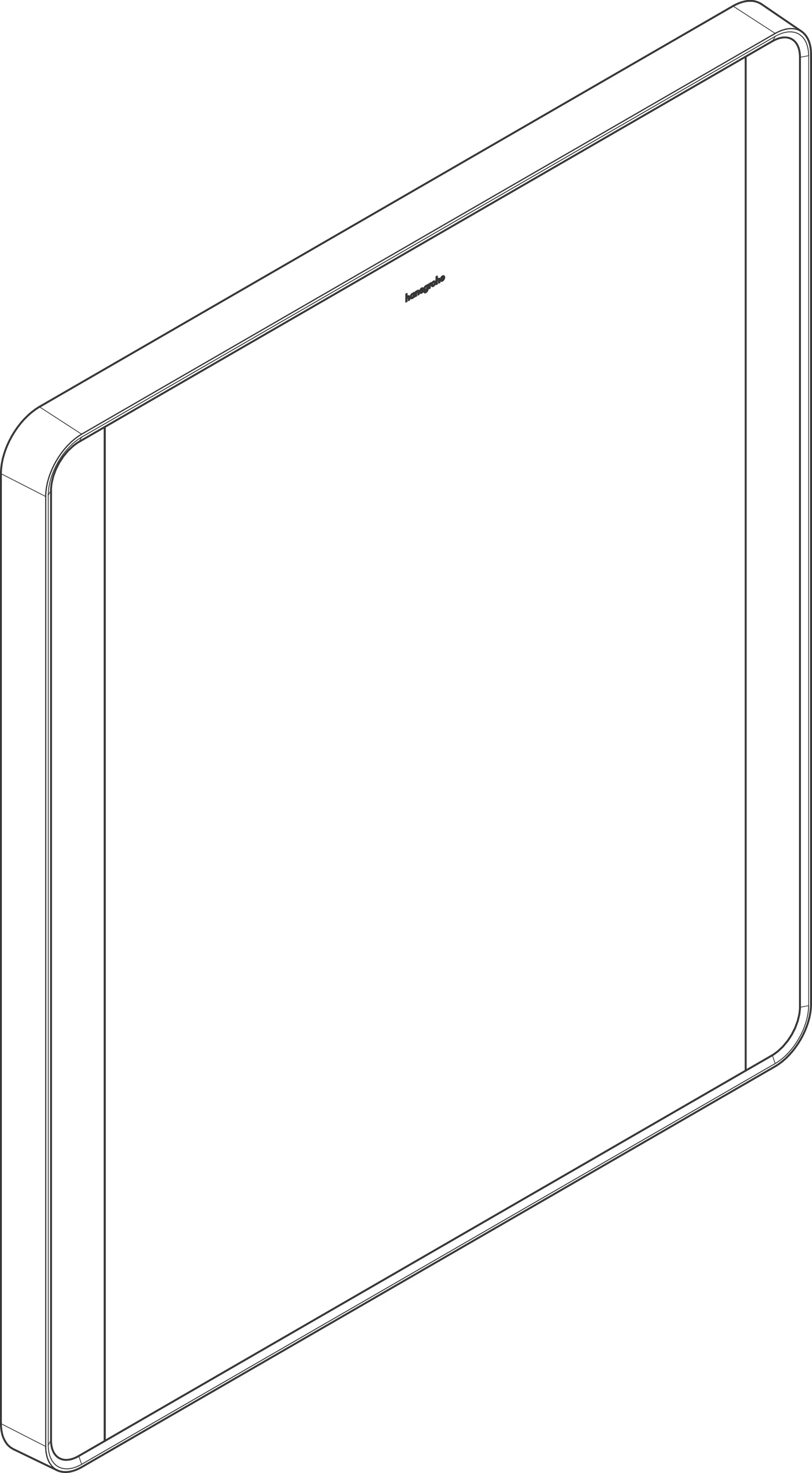 Hansgrohe Xarita Lite Q Spiegel mit seitlicher LED-Beleuchtung IR Sensor MSW, Mattschwarz, Maße: 600x700x30 mm