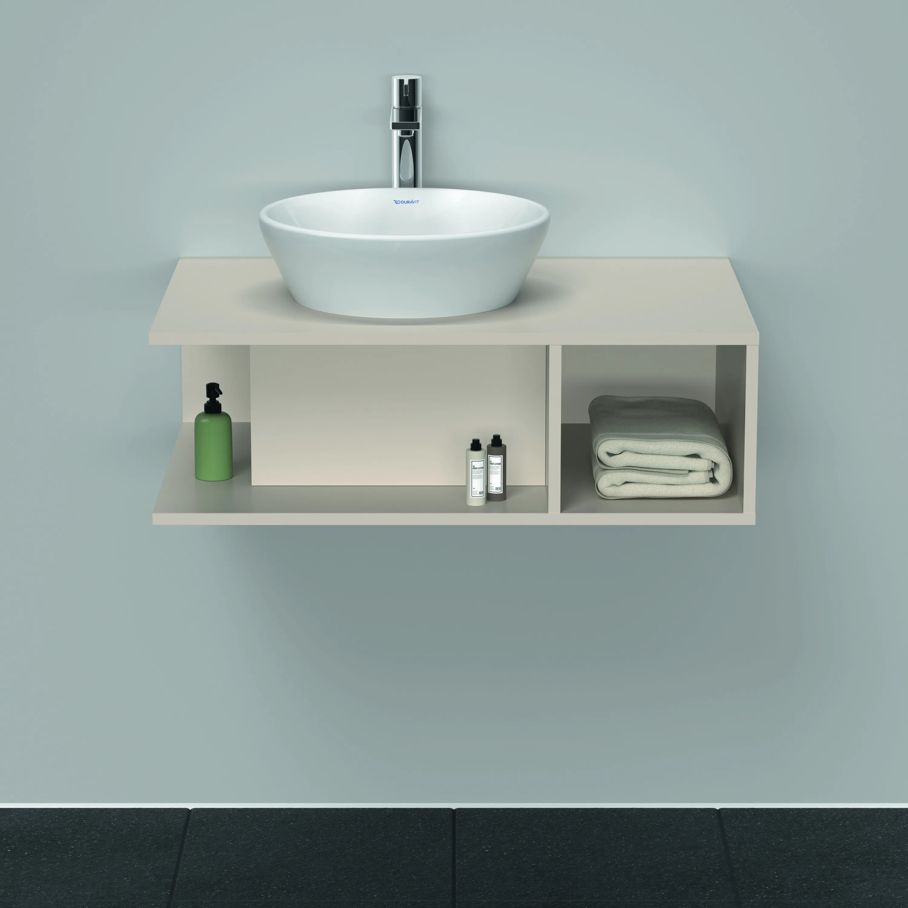 Duravit Waschtischunterschrank wandhängend „D-Neo“ 80 × 26 × 55 cm Taupe Matt
