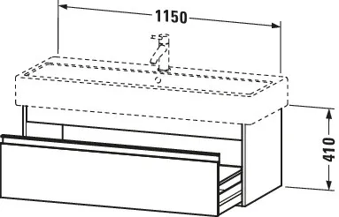 Duravit Waschtischunterschrank wandhängend „Ketho“ 115 × 41 × 44 cm Basalt Matt
