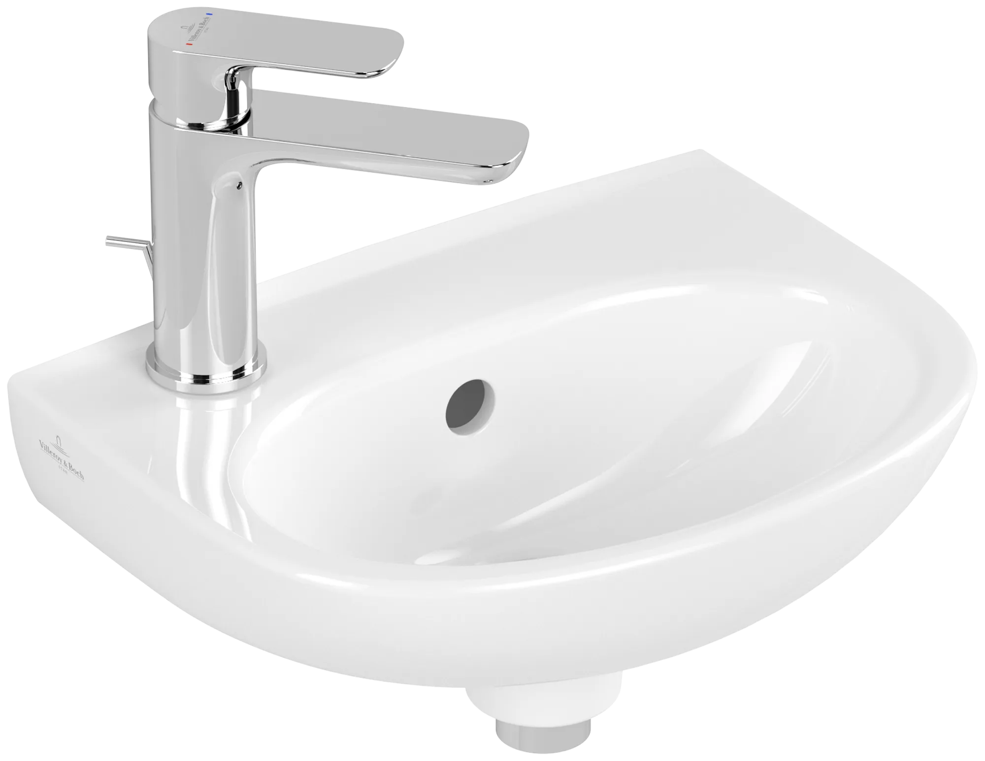Villeroy & Boch Handwaschbecken „O.novo“ 275 × 360 × 145 mm, für Becken mittig, Hahnlochposition links in Weiß Alpin Villeroy & Boch Handwaschbecken „O.novo“ 275 × 360 × 145 mm, für Becken mittig, Hahnlochposition links in Weiß Alpin