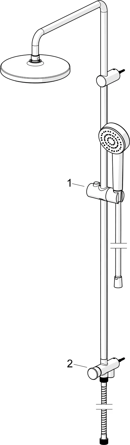 HansaBASIC Kopfbrause Set 5538 1-strahlig Chrom