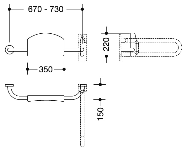 HEWI Rückenstütze „Serie 801“ 16,4 cm in 
