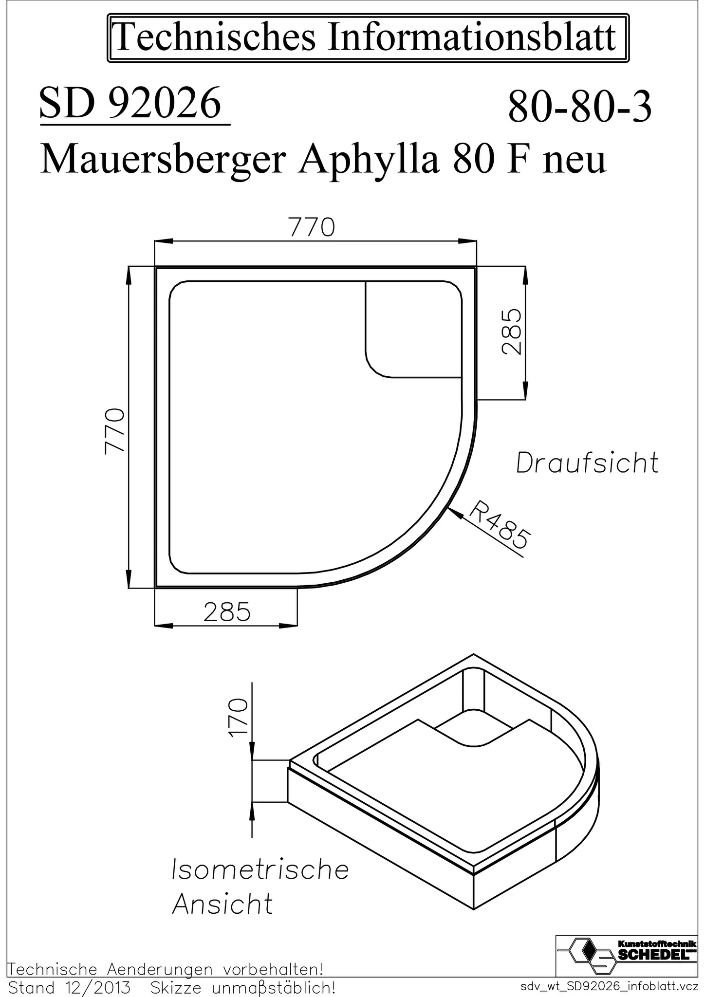 Mauersberger aphylla Styroporträger Duschwannen Zubehör 80 Flach 17cm