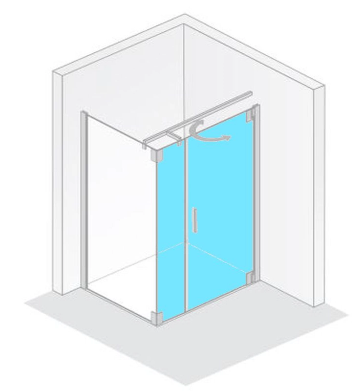 HSK Drehtür mit Nebenteil für Seitenwand pendelbar „K2P“ Glas Mattglas, Profile Chromoptik (Alu Hochglanz poliert) HSK Drehtür mit Nebenteil für Seitenwand pendelbar „K2P“ Glas Mattglas, Profile Chromoptik (Alu Hochglanz poliert)