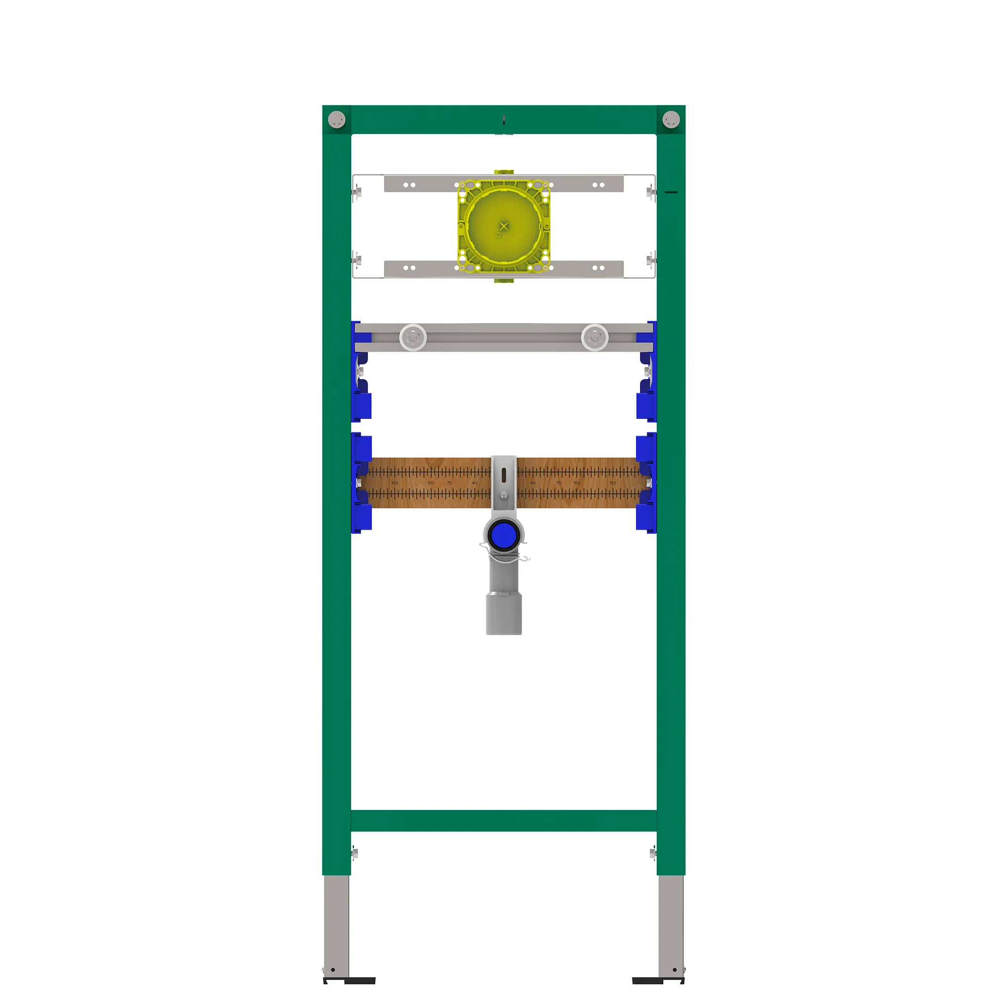 Installationselement INEOLINK für Waschtisch mit Traverse für UP-Armatur, selbstragender, pulverbeschichteter Stahlrahmen für Trocken- und Massivbau für Vor- und Inwandinstallation, Füße selbsthemmend, höhenverstellbar und drehbar