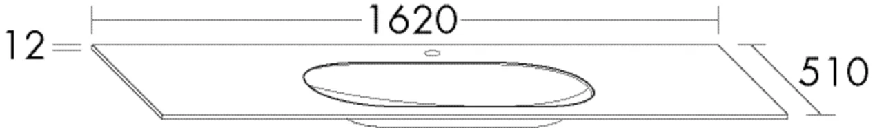 burgbad Waschbecken „Sys30“ 1660 × 550 × 52 mm, Hahnlochposition mittig burgbad Waschbecken „Sys30“ 1660 × 550 × 52 mm, Hahnlochposition mittig