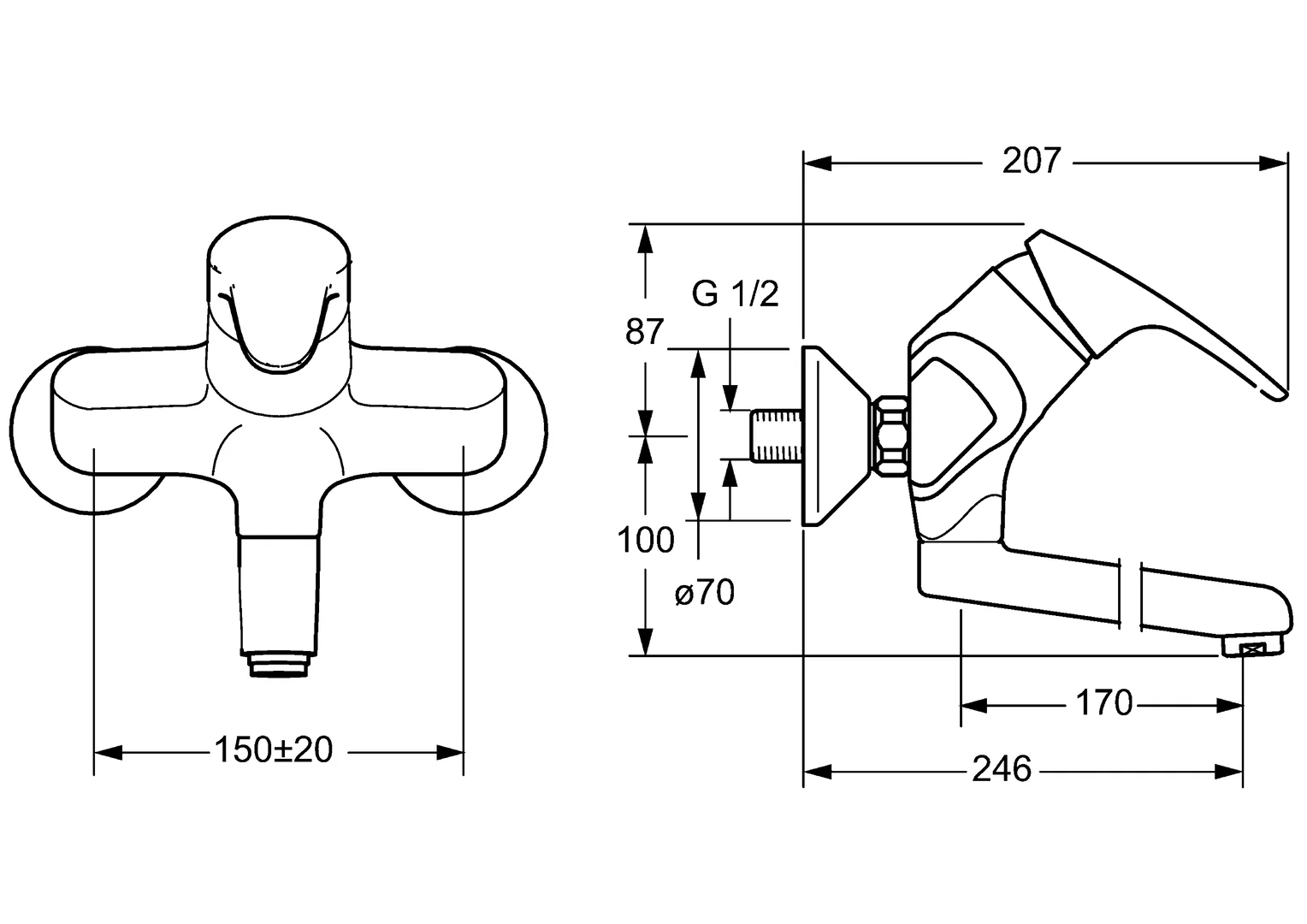 HansaMIX Waschtischarmatur, Einhebelmischer, Ausladung 246mm, DN15, Chrom HansaMIX Waschtischarmatur, Einhebelmischer, Ausladung 246mm, DN15, Chrom