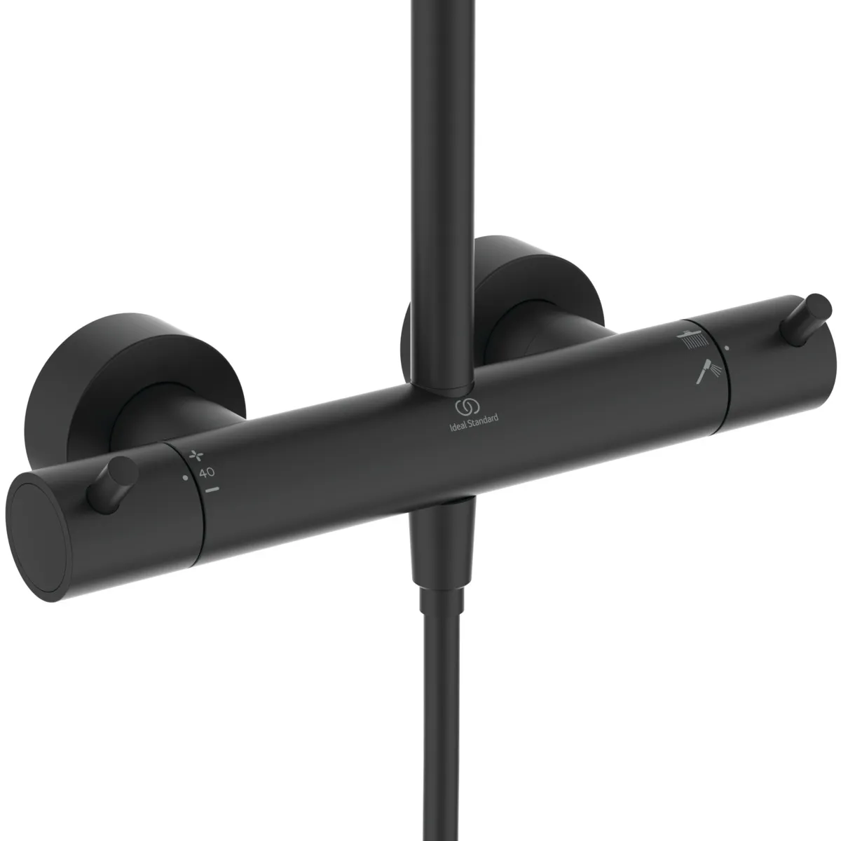 Ideal Standard Ceratherm T125 Duschsystem mit Badethermostat Pin-Griffe Silk Black Ideal Standard Ceratherm T125 Duschsystem mit Badethermostat Pin-Griffe Silk Black