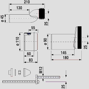 SANIT WC-Etagen-Anschlussgarnitur DN100, etagiert um 25 mm, Pfuscherset