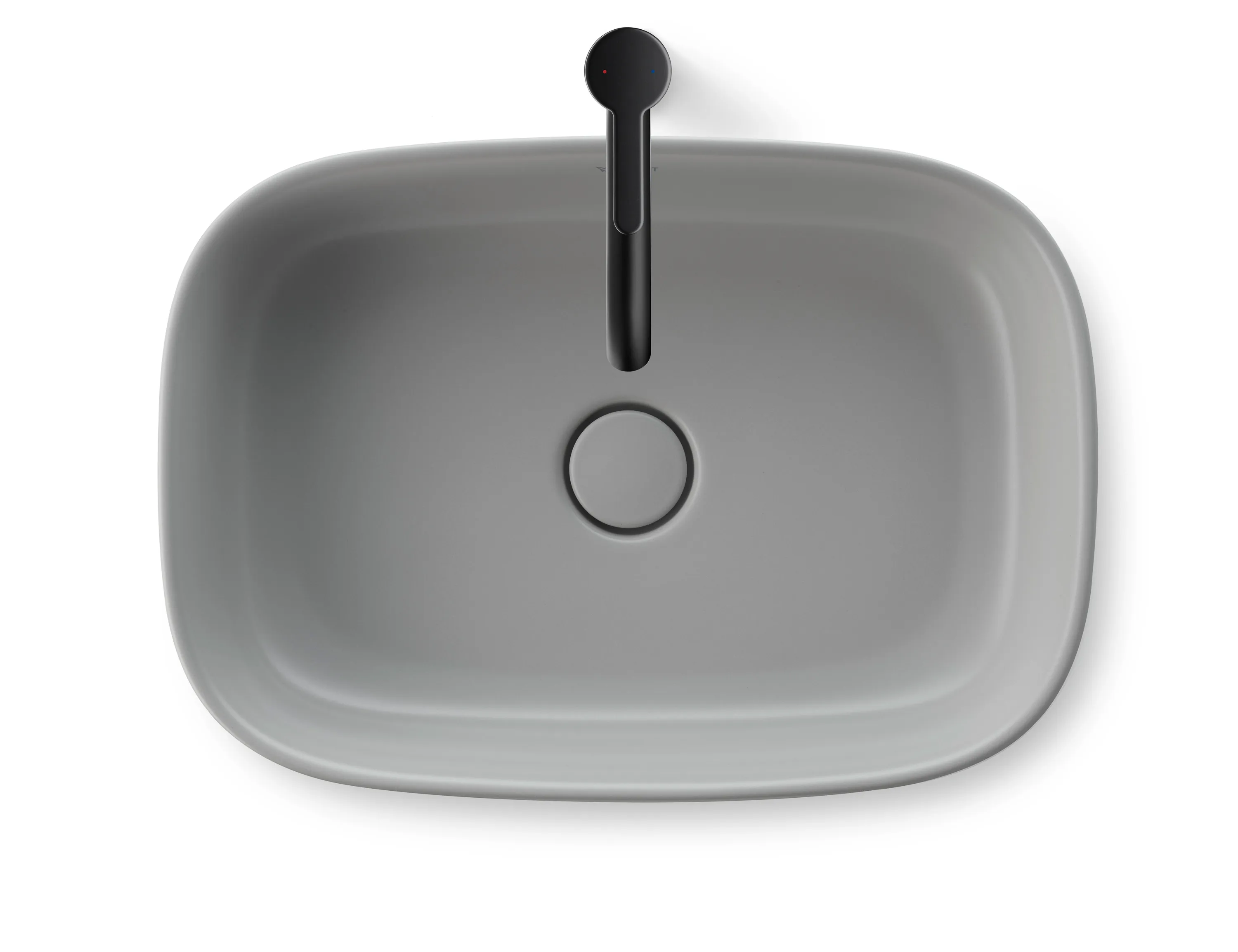 Aufsatzwaschtisch geschliffen „Zencha“ 55 × 39 × 13,5 cm, ohne Hahnlochbohrung in Grau Seidenmatt Aufsatzwaschtisch geschliffen „Zencha“ 55 × 39 × 13,5 cm, ohne Hahnlochbohrung in Grau Seidenmatt