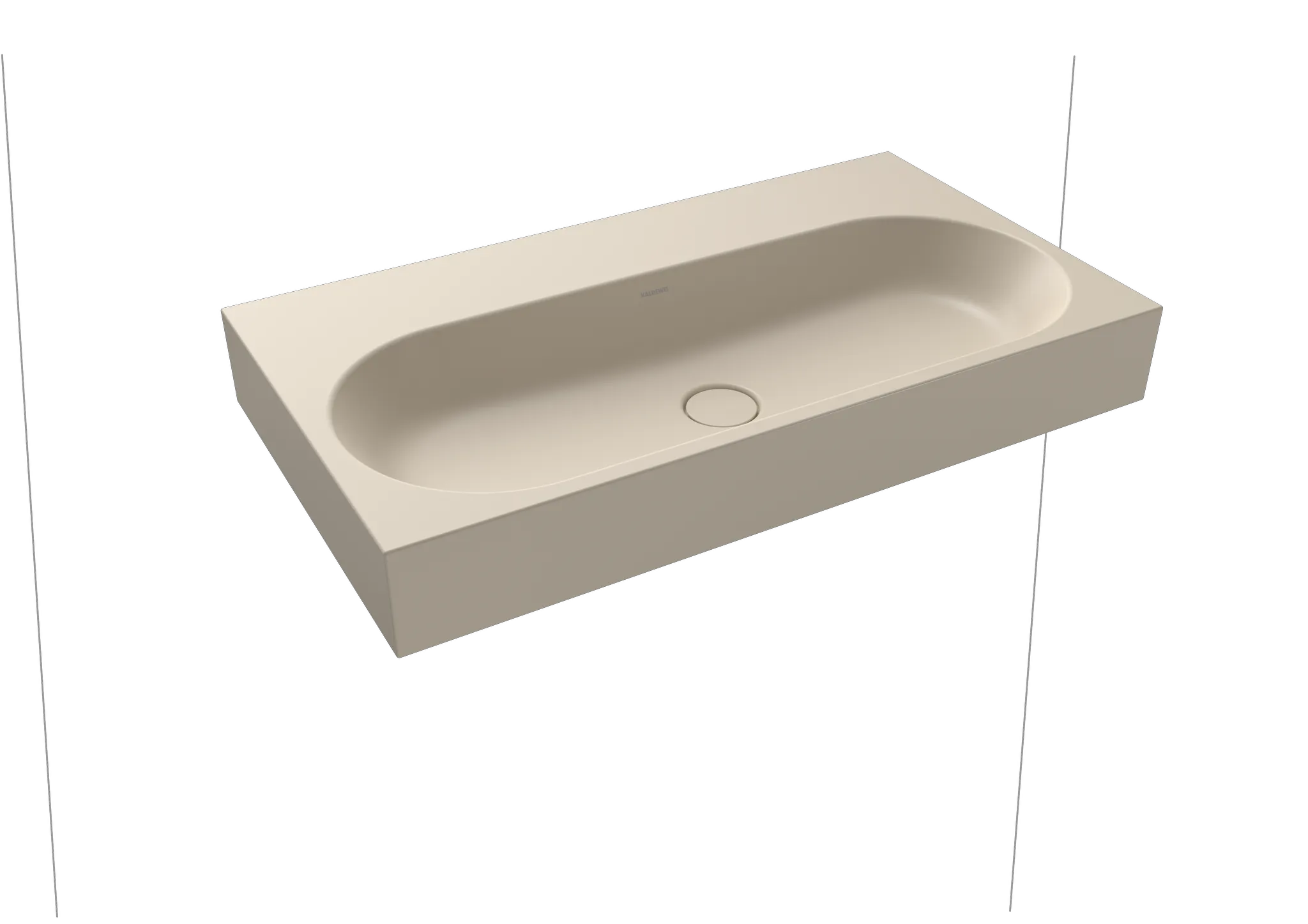 Wandwaschtisch „Centro“ 90 × 50 cm, ohne Hahnlochbohrung in warm beige 20, mit Perl-Effekt