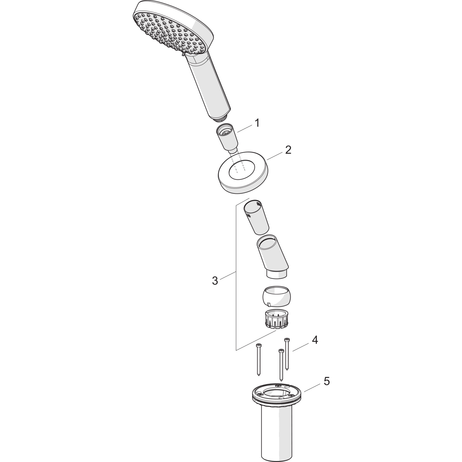 HA Handbrause HANSAACTIVEJET 5324 1-strahlig 72 mm Ausladung 189 mm DN 15 Chrom