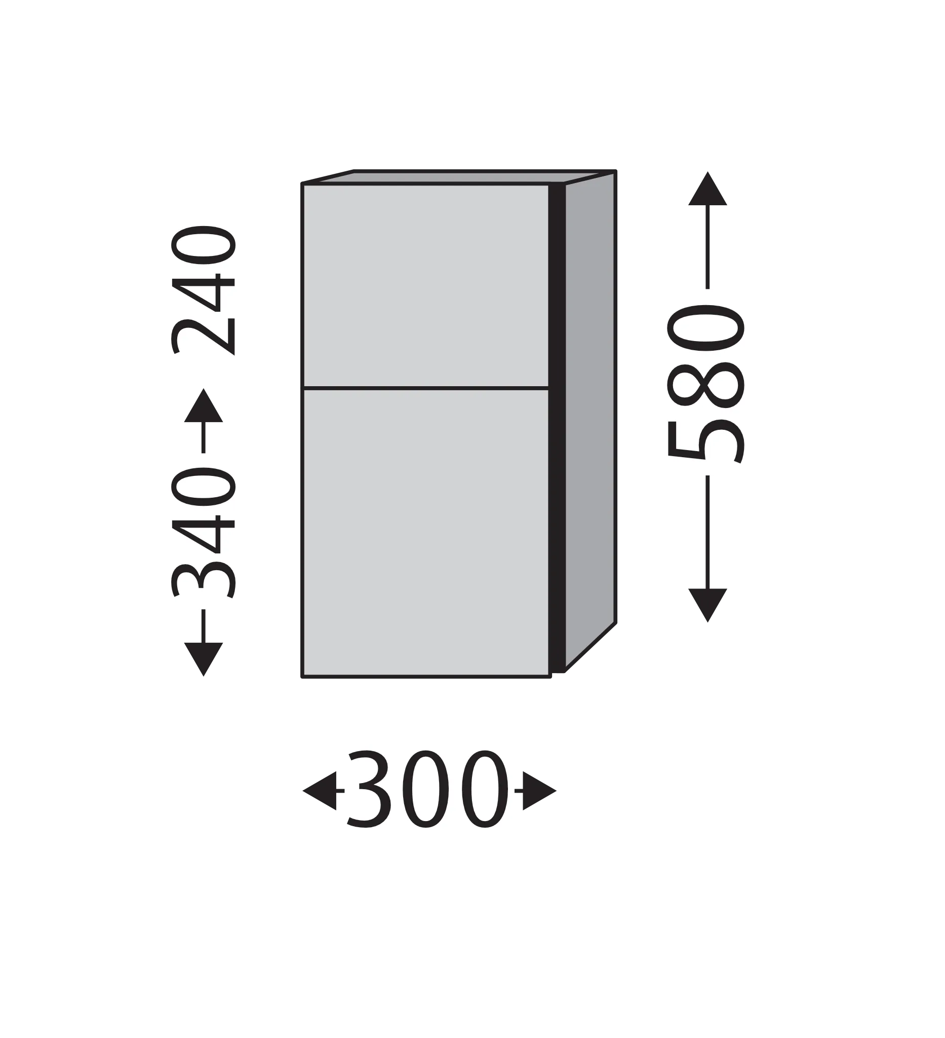 Unterschrank 3way (SM142) 580x300x345 Anthrazit-Matt