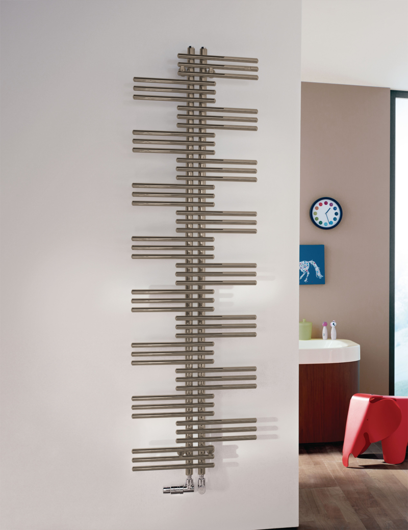 Design-Heizkörper Yucca YS-090-050 von Zehnder – Beige Quar., 908 x 47 x 500 mm, ein- oder doppellagig, drehbar, Pulverlackierung