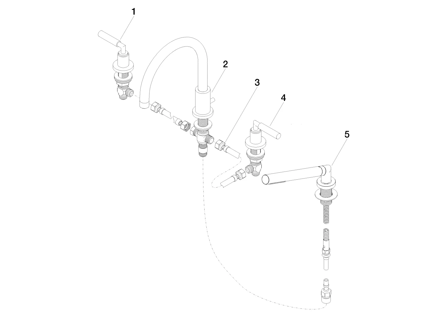 Wannen-Vierlochbatterie für Wannenrand- bzw. Fliesenrandmontage TARA Chrom 27512882