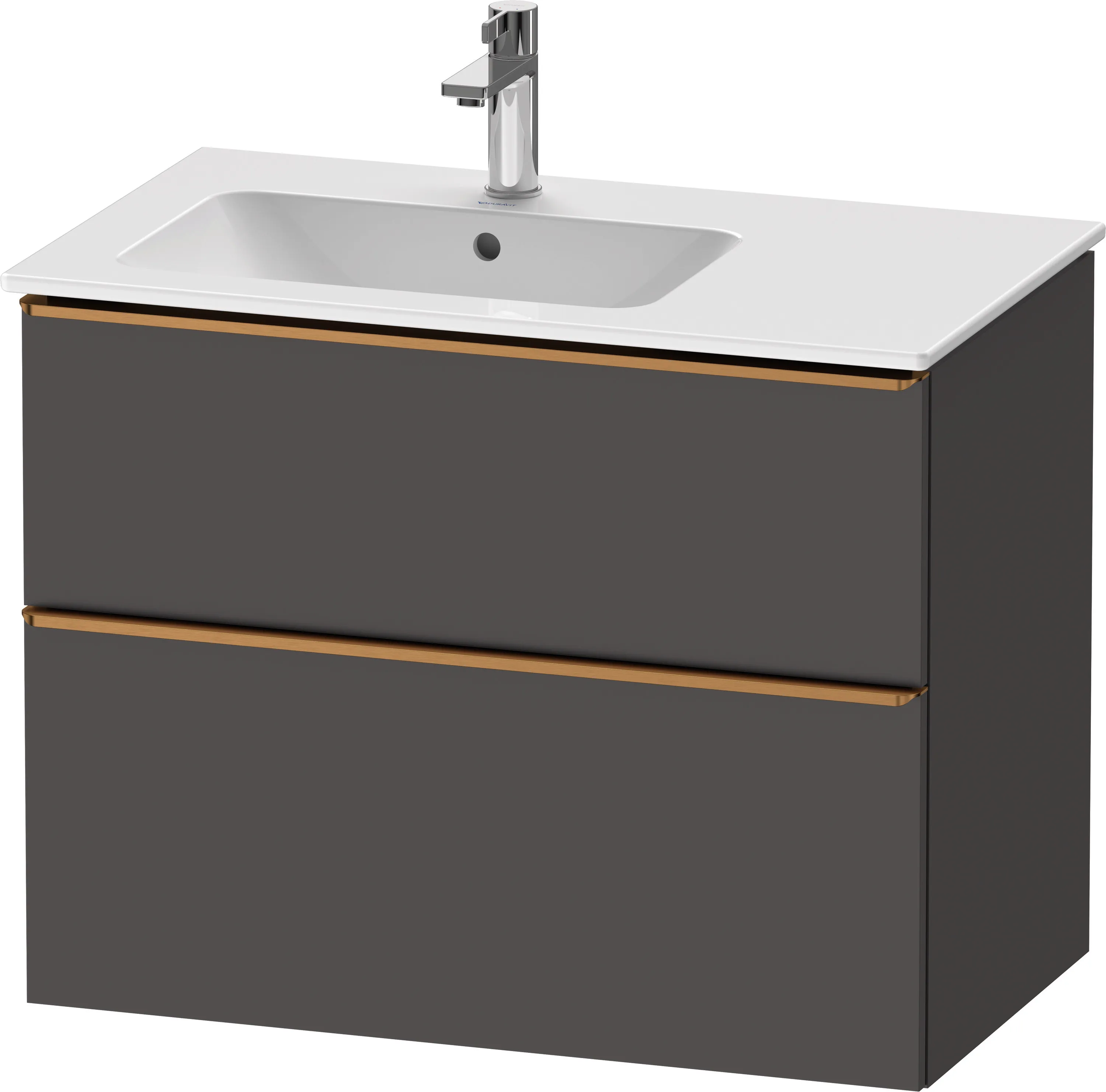 Duravit Waschtischunterschrank wandhängend „D-Neo“ 81 × 62,5 × 46,2 cm Graphit Matt