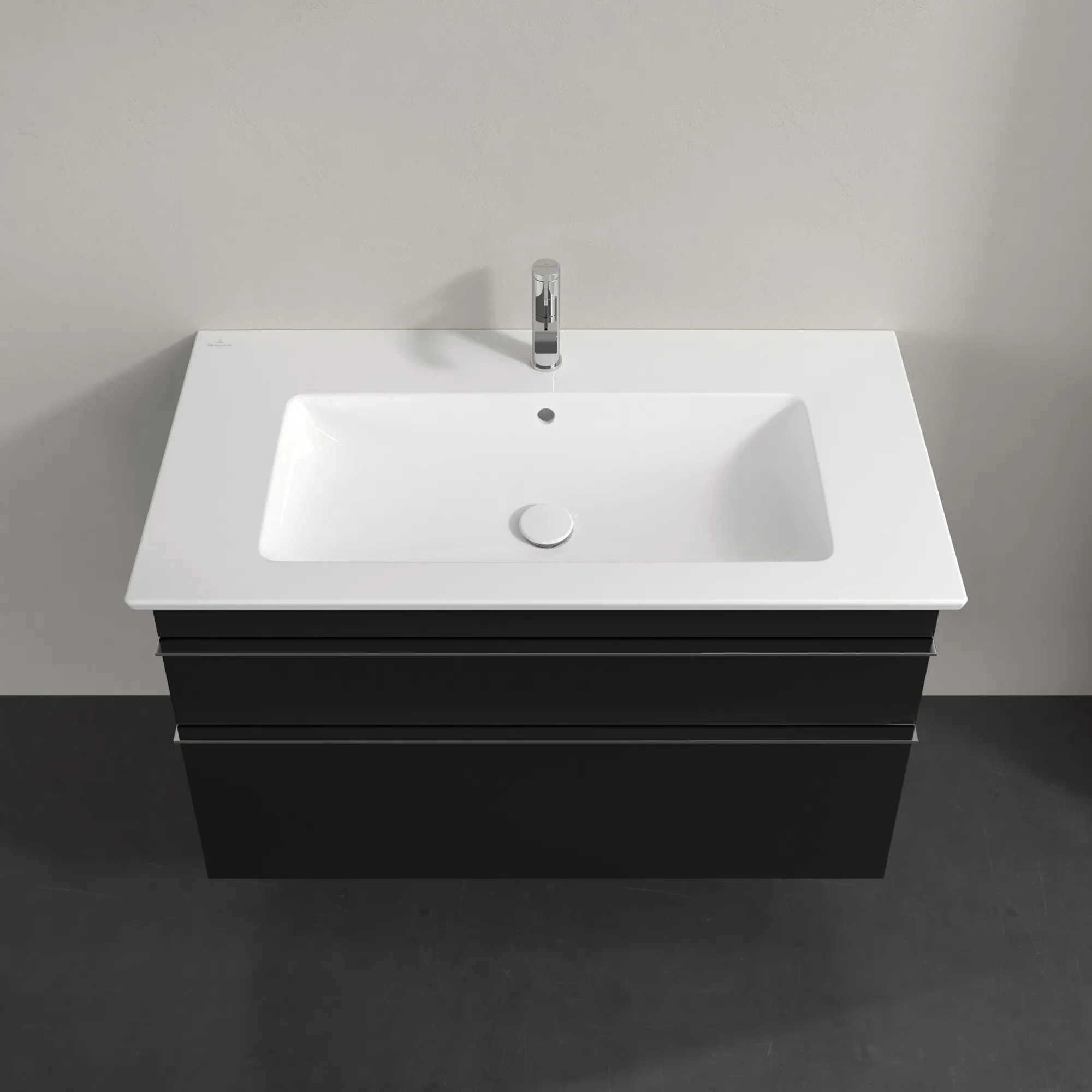Villeroy & Boch Waschtischunterschrank „Venticello“ für Schrankwaschtisch 953 × 590 × 502 mm Volcano Black, für Becken mittig Villeroy & Boch Waschtischunterschrank „Venticello“ für Schrankwaschtisch 953 × 590 × 502 mm Volcano Black, für Becken mittig