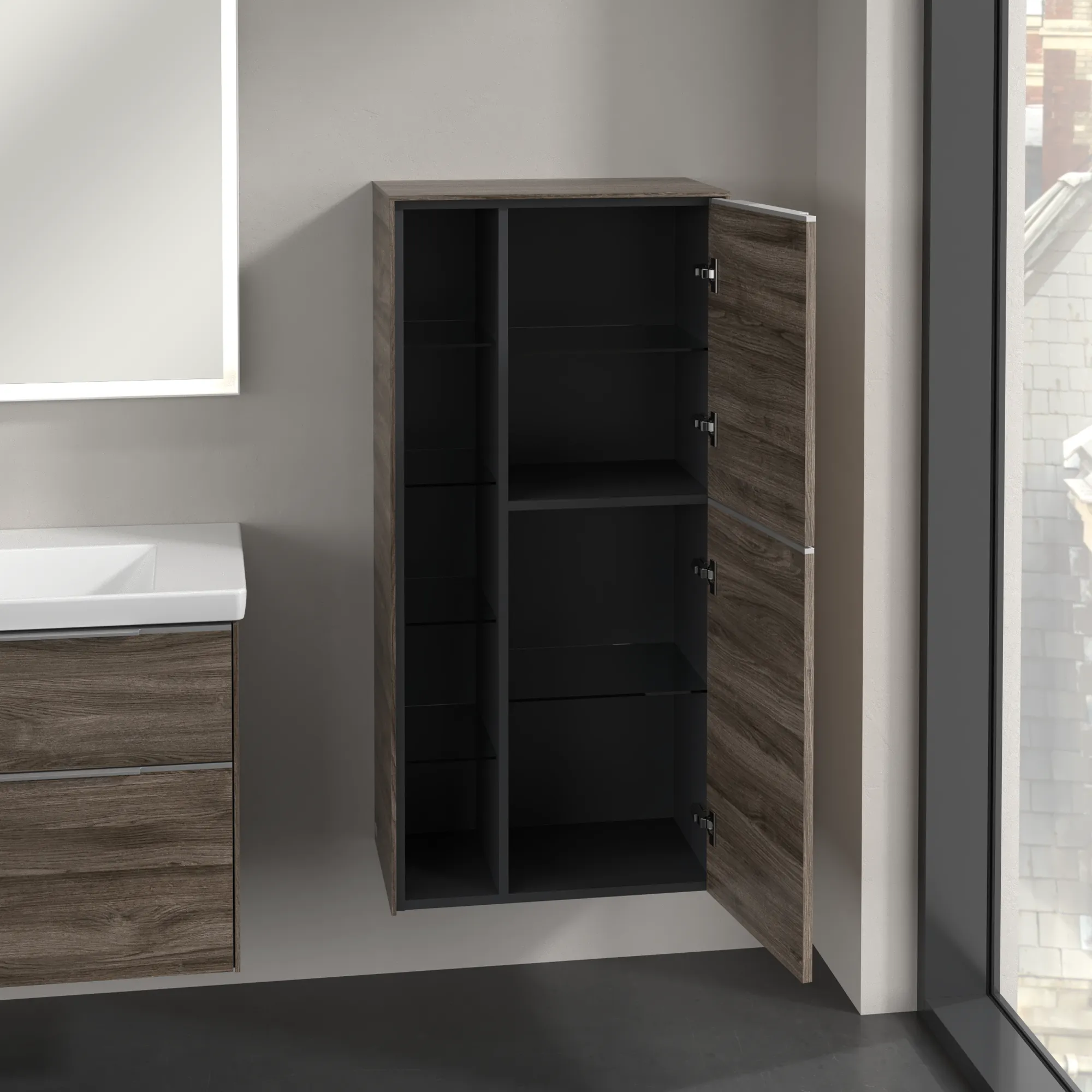 Villeroy & Boch Subway 3.0 Mittelschrank, eckig, Stone Oak, 1200x574x346 mm, 2 Türen, SoftClosing Villeroy & Boch Subway 3.0 Mittelschrank, eckig, Stone Oak, 1200x574x346 mm, 2 Türen, SoftClosing