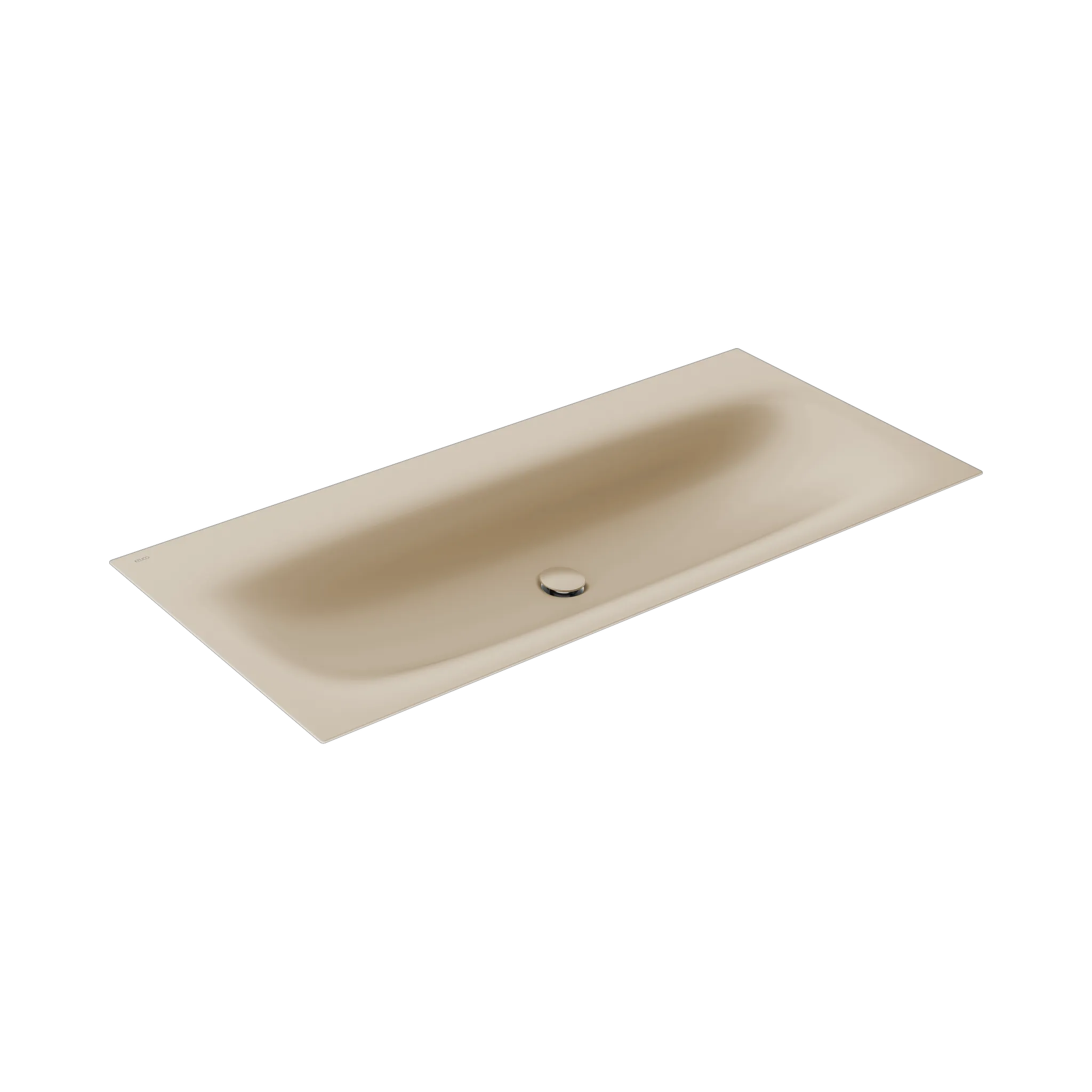 KEUCO Emaille-Einbauwaschtisch „Edition 11 Art“, ohne Hahnlochbohrung in Sand, 1206 × 493 × 4 mm