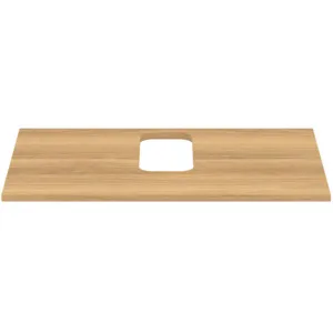 Waschtischplatte i.life B mittiger Ausschnitt für ein Wand-Waschtisch 802x507x18mm Weiß matt