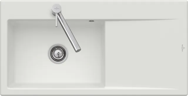 Villeroy & Boch flächenbündiges Küchenspülbecken „Subway Style“ 60 flat 980 × 490 × 220 mm, für Becken rechts in Ivory