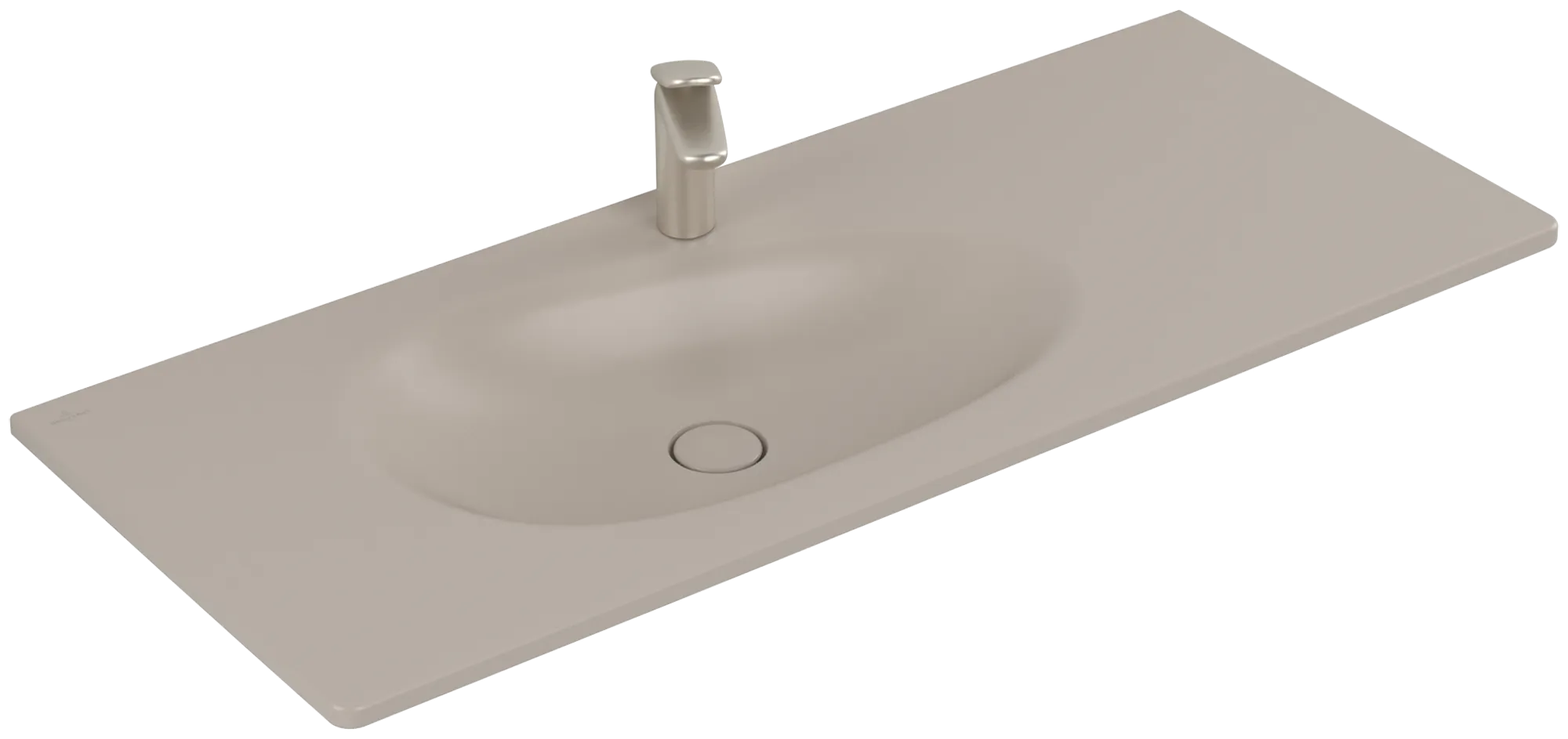 Villeroy & Boch Wandwaschtisch „Antao“ 1200 × 500 × 150 mm, für Becken links in Almond Becken: links / Farbe: Almond / Größe: 120 × 50 cm / Hahnlochbohrung: mit 1×1 Hahnlochbohrung / Überlauf: ohne Überlauf