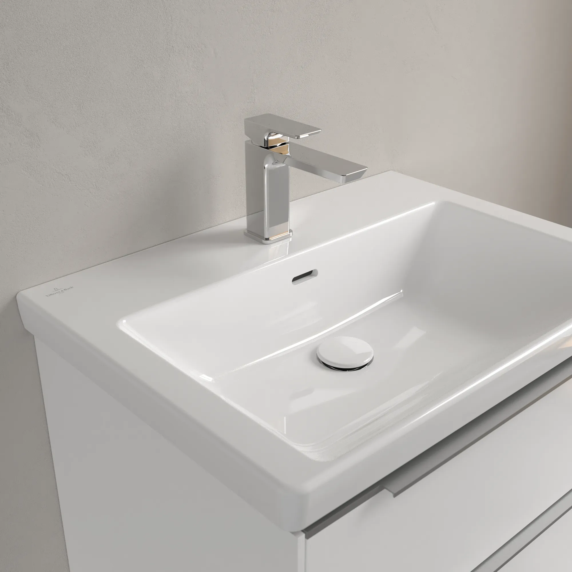 Villeroy & Boch Wandwaschtisch aus TitanCeram „Subway 3.0“ 650 × 470 × 165 mm, ohne Hahnlochbohrung, Hahnlochposition mittig in Weiß Alpin Villeroy & Boch Wandwaschtisch aus TitanCeram „Subway 3.0“ 650 × 470 × 165 mm, ohne Hahnlochbohrung, Hahnlochposition mittig in Weiß Alpin
