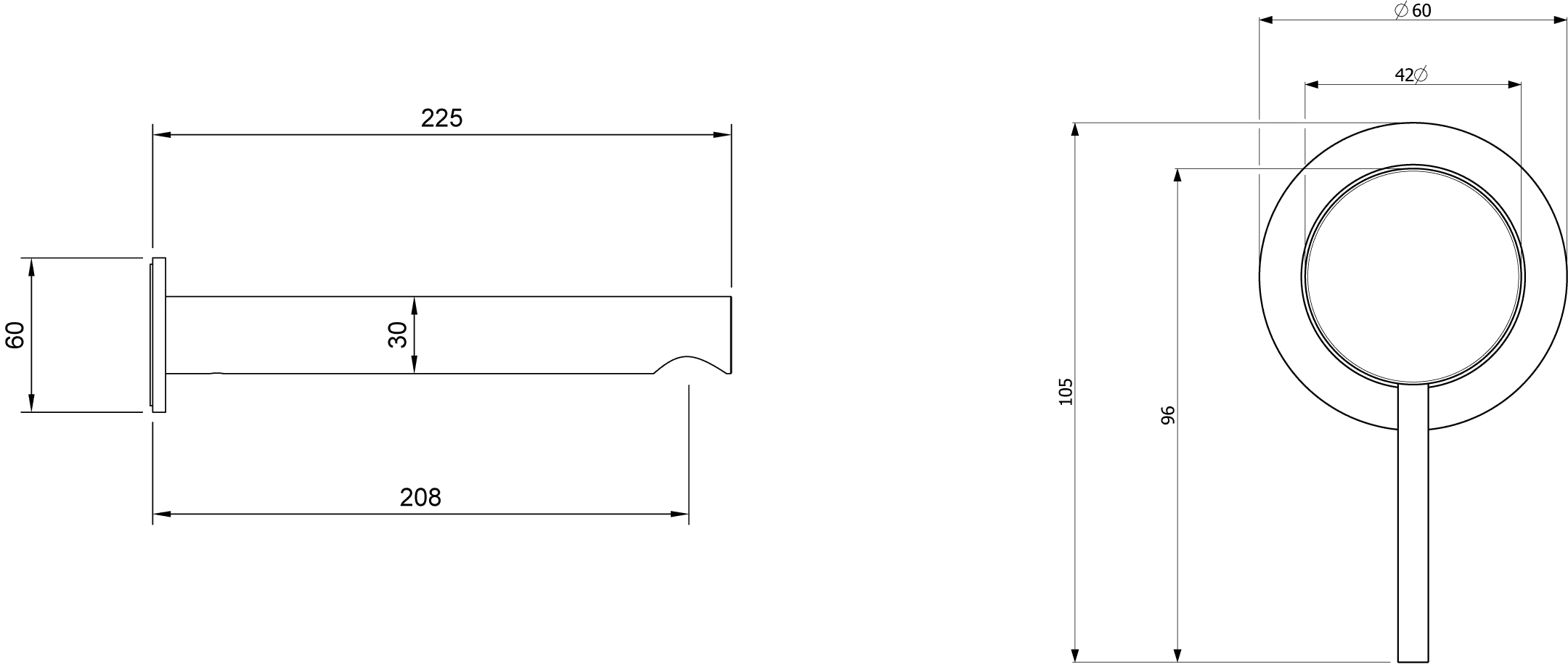 Villeroy & Boch Einhebel-Waschtischarmatur Loop & Friends, rund, Chrom, 60x225x60 mm, Höhe 60 mm, Auslauflänge 207 mm