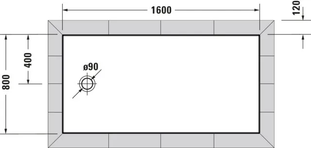 Duravit rechteck Duschwanne „Tempano“ 160 × 80 cm ohne Antislip