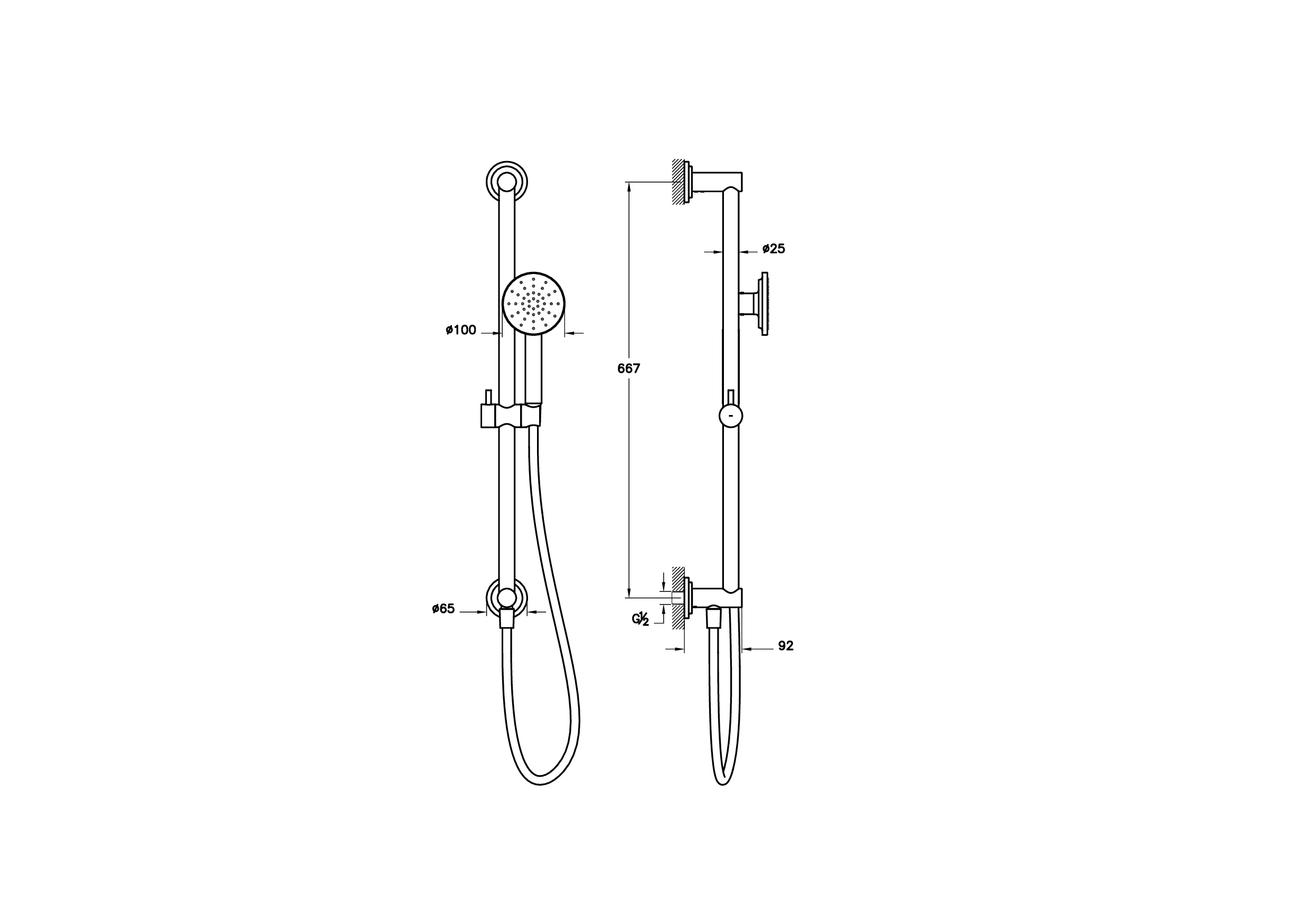 VitrA Origin Classic Handbrause-Set Chrom, Brausestange 650 mm, Brausekopf Ø 100 mm, Aquaspray, Durchflussbegrenzer max. 8 l/min., Schlauch 1500 mm VitrA Origin Classic Handbrause-Set Chrom, Brausestange 650 mm, Brausekopf Ø 100 mm, Aquaspray, Durchflussbegrenzer max. 8 l/min., Schlauch 1500 mm