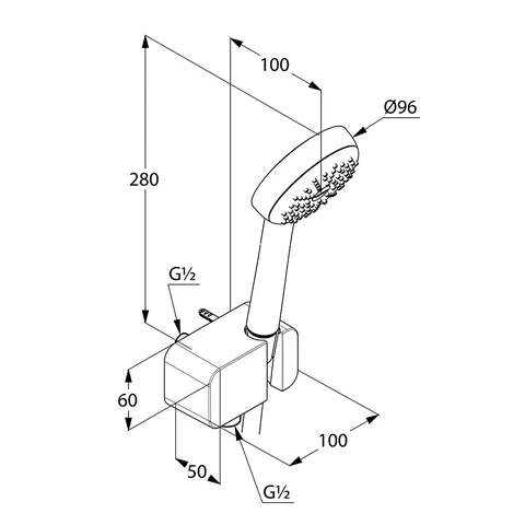 Kludi LOGO NEO Wannen-Brause-Set mit Wandanschluß und Brausehalter chrom Kludi LOGO NEO Wannen-Brause-Set mit Wandanschluß und Brausehalter chrom