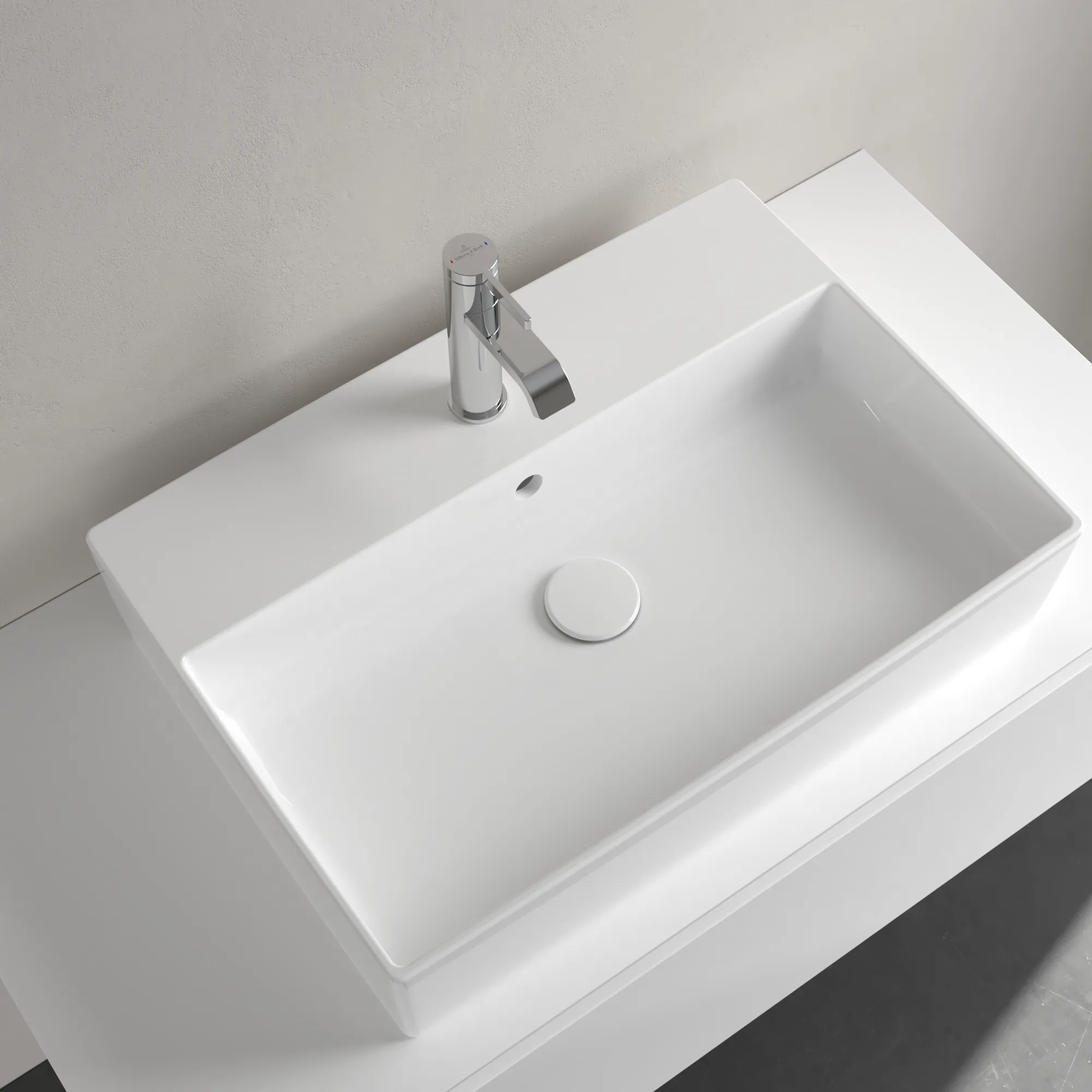 Villeroy & Boch Aufsatzwaschtisch aus TitanCeram „Memento 2.0“ 600 × 420 × 140 mm, mit Hahnlochbohrung, Hahnlochposition mittig in Weiß Alpin Villeroy & Boch Aufsatzwaschtisch aus TitanCeram „Memento 2.0“ 600 × 420 × 140 mm, mit Hahnlochbohrung, Hahnlochposition mittig in Weiß Alpin