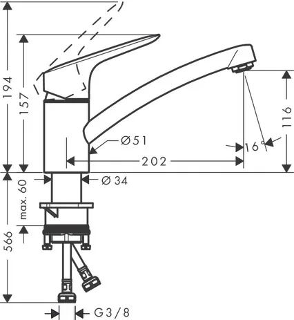 Spültischmischer 120 Logis M31 1jet chrom Spültischmischer 120 Logis M31 1jet chrom