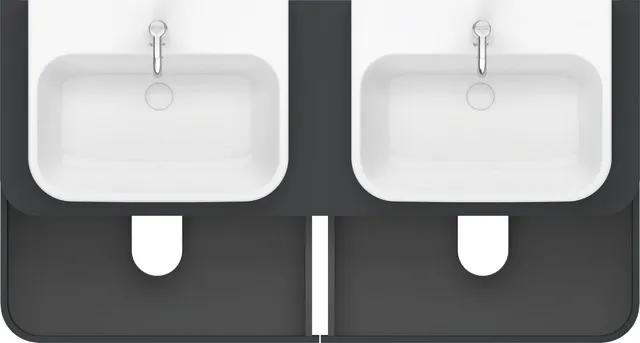 Duravit Waschtischunterschrank wandhängend „Happy D.2 Plus“ 160 × 40,8 × 55 cm Graphit Supermatt Duravit Waschtischunterschrank wandhängend „Happy D.2 Plus“ 160 × 40,8 × 55 cm Graphit Supermatt