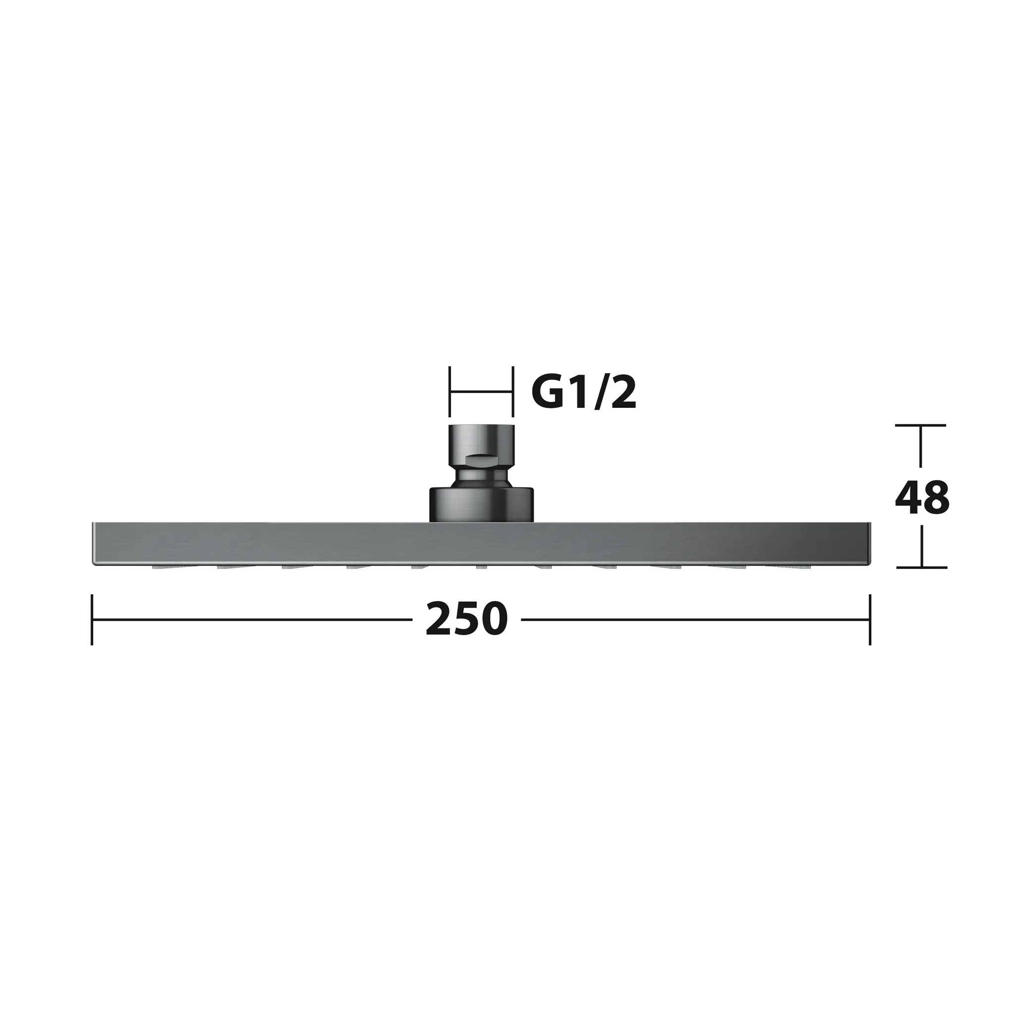 KEUCO Kopfbrause aus Kunststoff 250 x 250 mm Schwarzchrom gebürstet KEUCO Kopfbrause aus Kunststoff 250 x 250 mm Schwarzchrom gebürstet