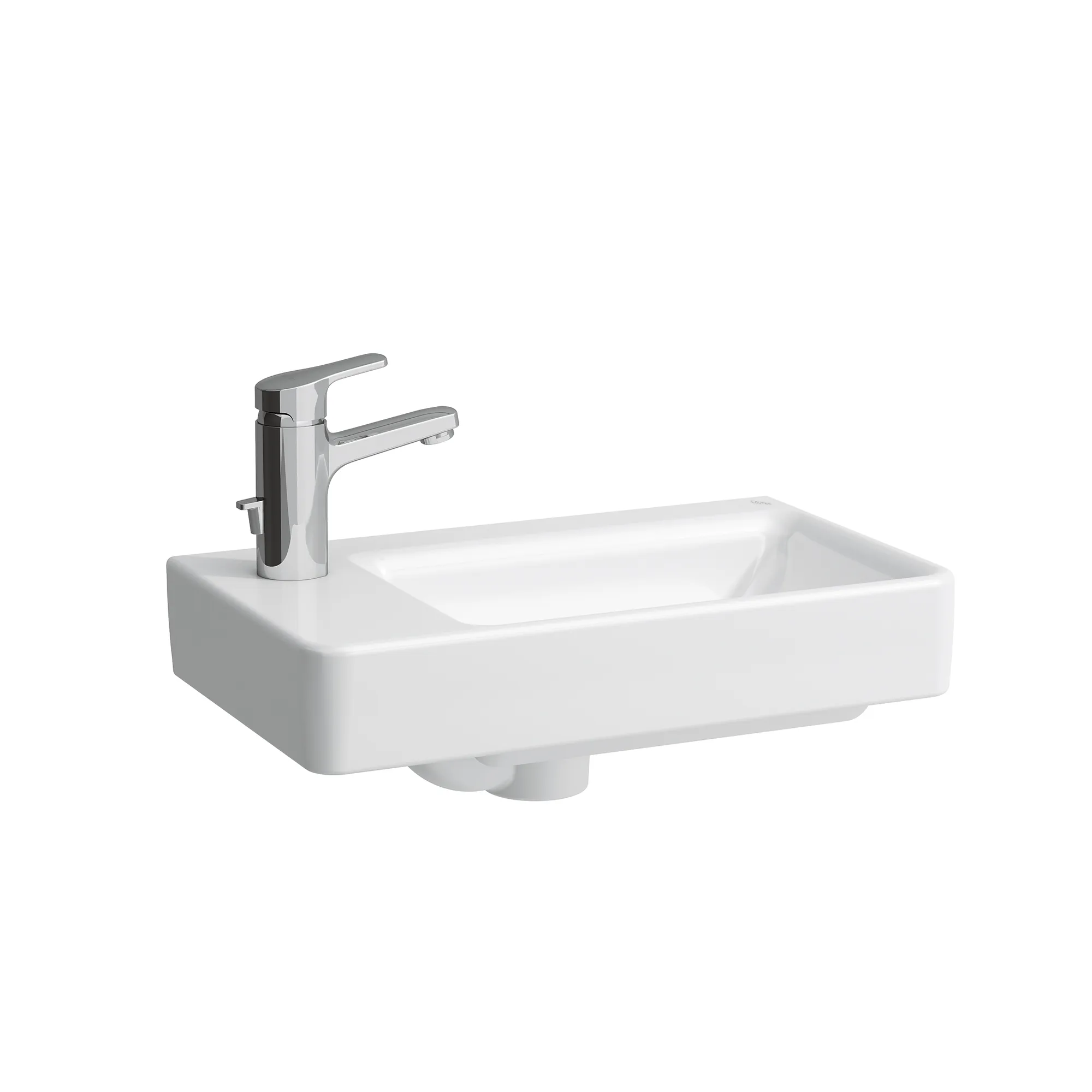 Handwaschbecken PRO S 280x480x150 asymmetrisch 1 Hahnloch links mit Überlauf Becken rechts weiß Handwaschbecken PRO S 280x480x150 asymmetrisch 1 Hahnloch links mit Überlauf Becken rechts weiß