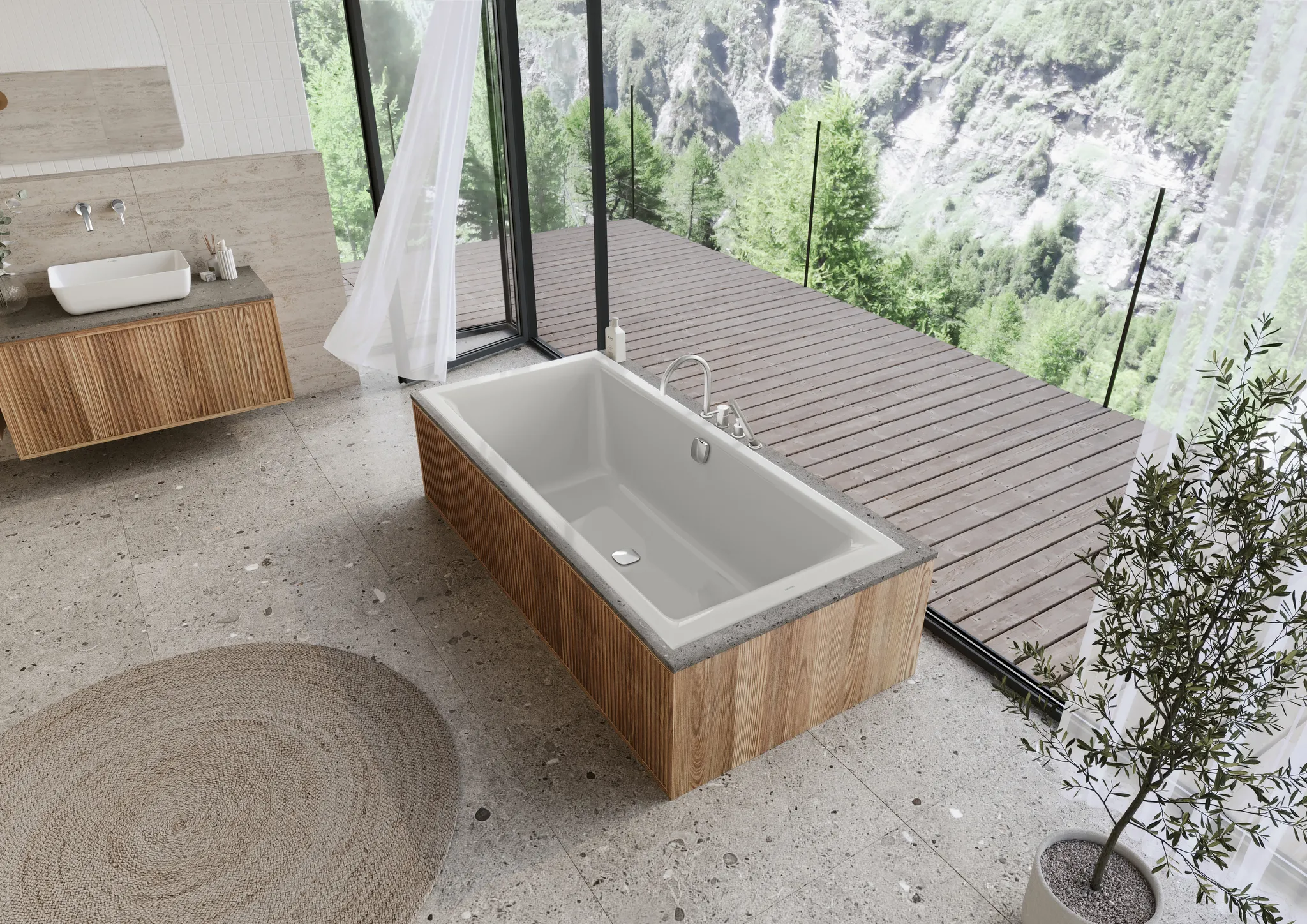 Kaldewei Badewanne „PURONEXTDUO“ rechteck 1800 × 800 mm in manhattan