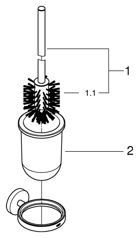 Toilettenbürstengarnitur Essentials 40374_1, Material Glas/Metall, Wandmontage, chrom/glas Toilettenbürstengarnitur Essentials 40374_1, Material Glas/Metall, Wandmontage, chrom/glas