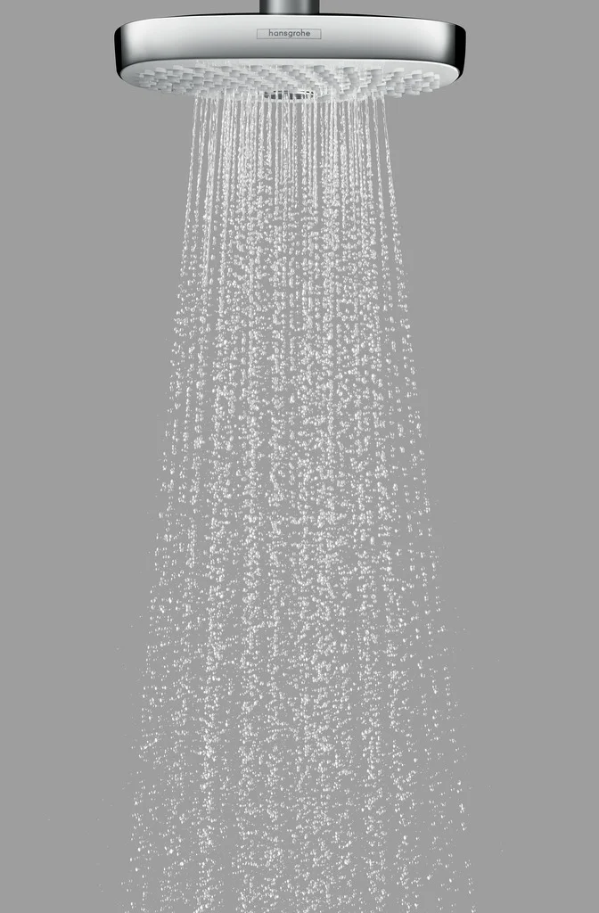Hansgrohe Croma Select E Kopfbrause 180° 2jet EcoSmart Chrom, 187 x 187 mm, verstellbarer Winkel, Rain & IntenseRain Strahl, für Durchlauferhitzer geeignet Hansgrohe Croma Select E Kopfbrause 180° 2jet EcoSmart Chrom, 187 x 187 mm, verstellbarer Winkel, Rain & IntenseRain Strahl, für Durchlauferhitzer geeignet