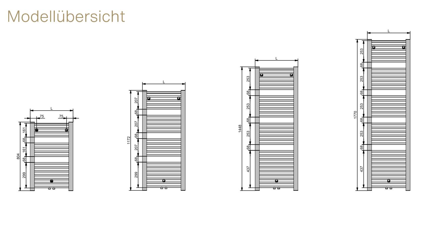 Zehnder Design-Heizkörper Warmwasserbetrieb „Dero“ 45 × 117,2 cm