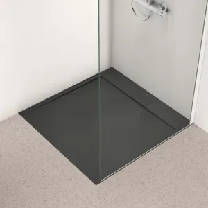 Ideal Standard Quadrat-Brausewanne Ultra Flat S i.life, 1000x1000x30 mm Schiefer, rutschfest nach DIN EN 51097 Klasse C