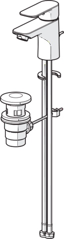 Einhand-Waschtischarmatur mit Zugstange „Basic“ Ausladung 101 mm in Chrom Einhand-Waschtischarmatur mit Zugstange „Basic“ Ausladung 101 mm in Chrom