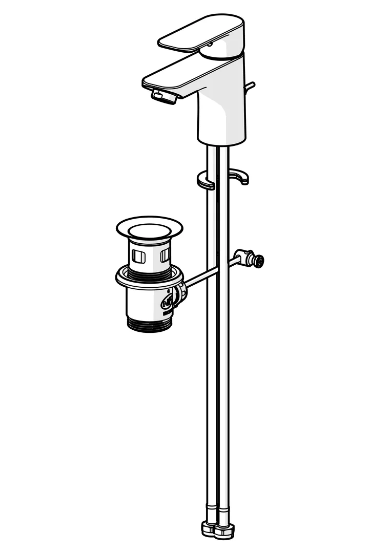 HansaBASIC EHM WT-Batt. HansaBASIC 5540 Zugst.Ablgarn. Ausld. 101 mm DN15 chr