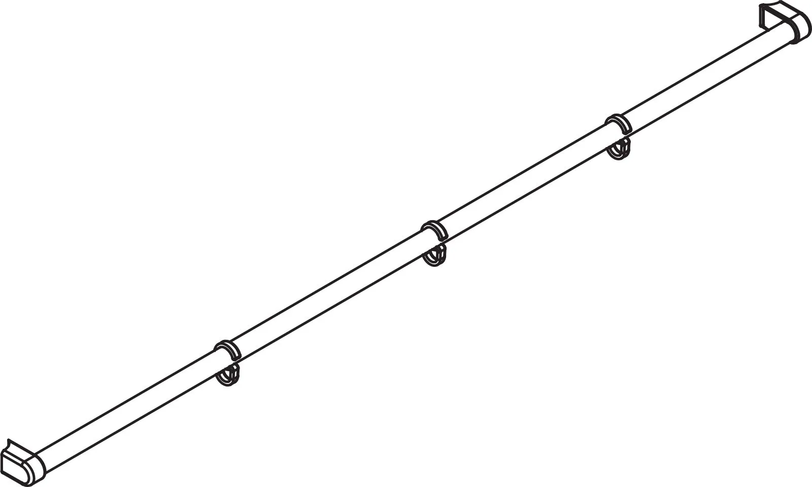 Kermi Duschdesign Handtuchhalter „PEGA“ 1250 mm in Silber Hochglanz, Profile Weiß (RAL 9016)