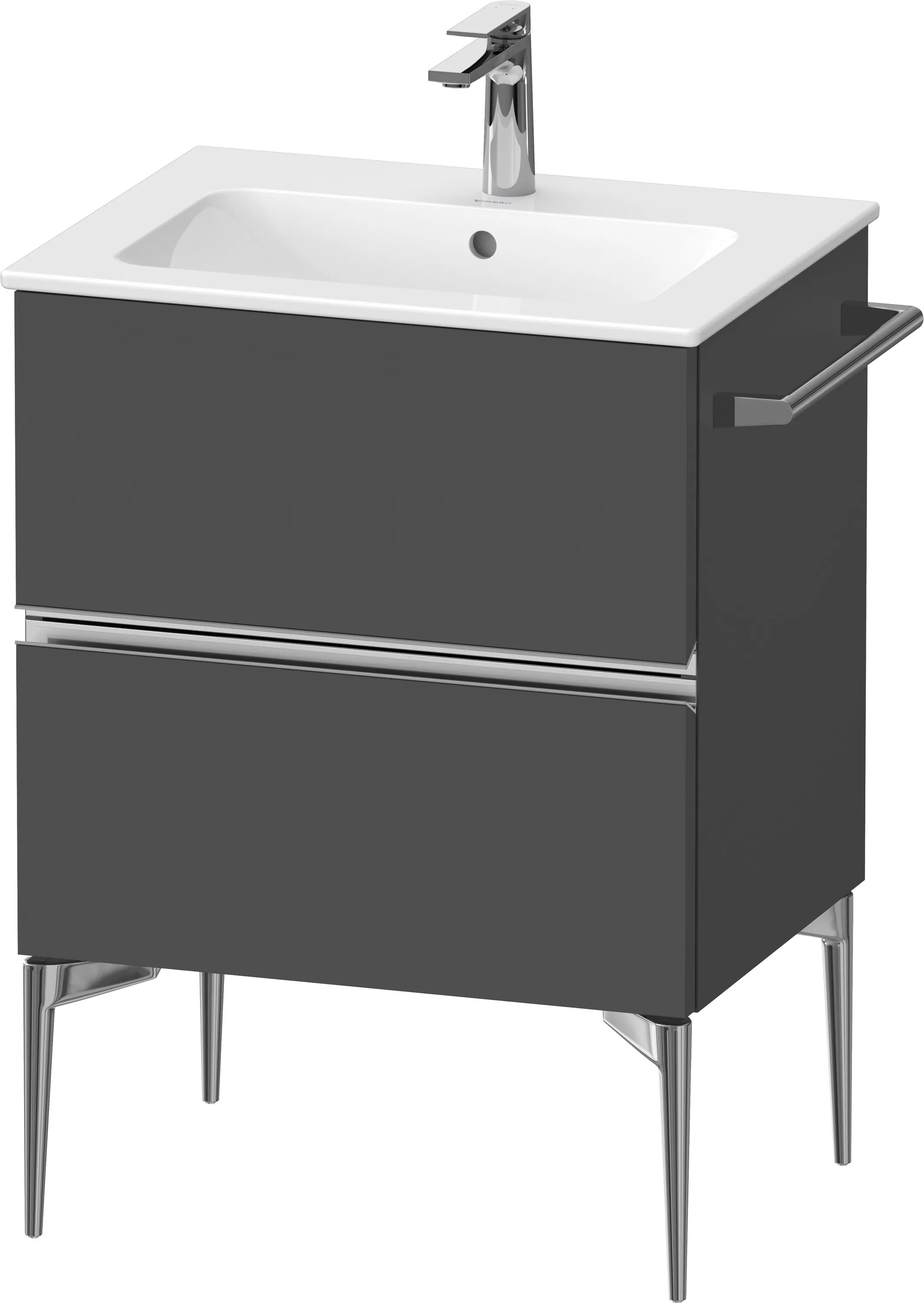 Duravit Waschtischunterschrank „Sivida“ 61 × 59,1 × 47,7 cm Graphit Matt