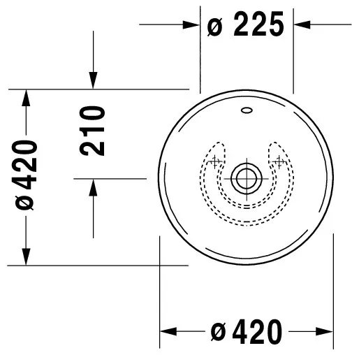 Aufsatzbecken Bacino 420 mm rund, mit ÜL, ohne HLB, weiß